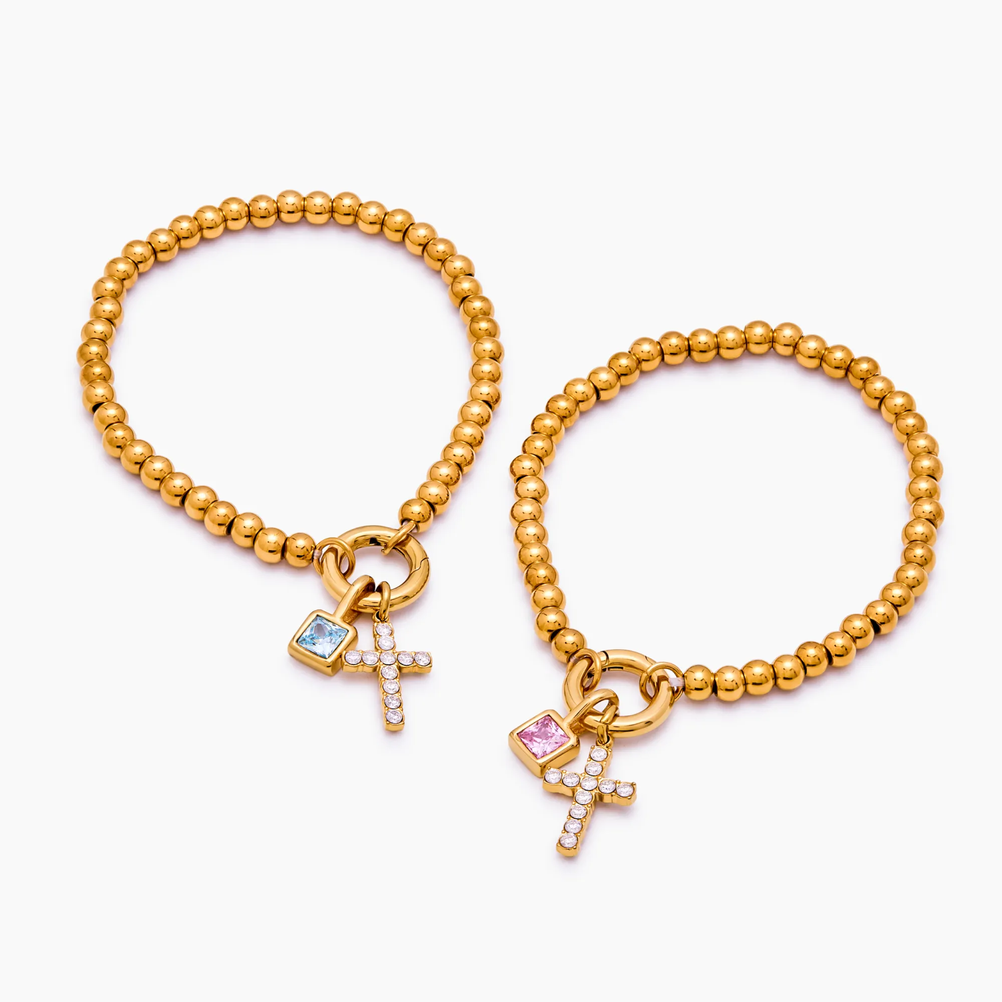 Beaded Cross Birthstone Bracelet - Image 5