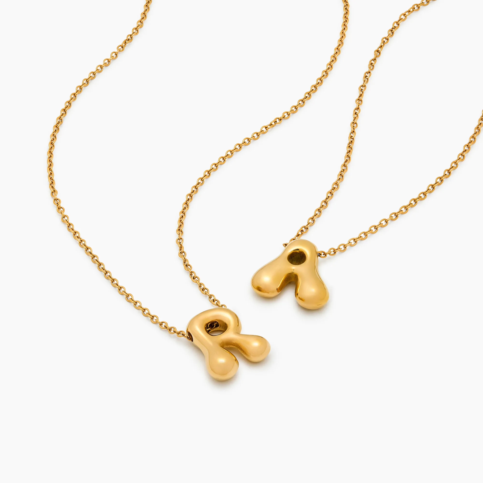 Bubble Statement Initial Necklace - Image 4