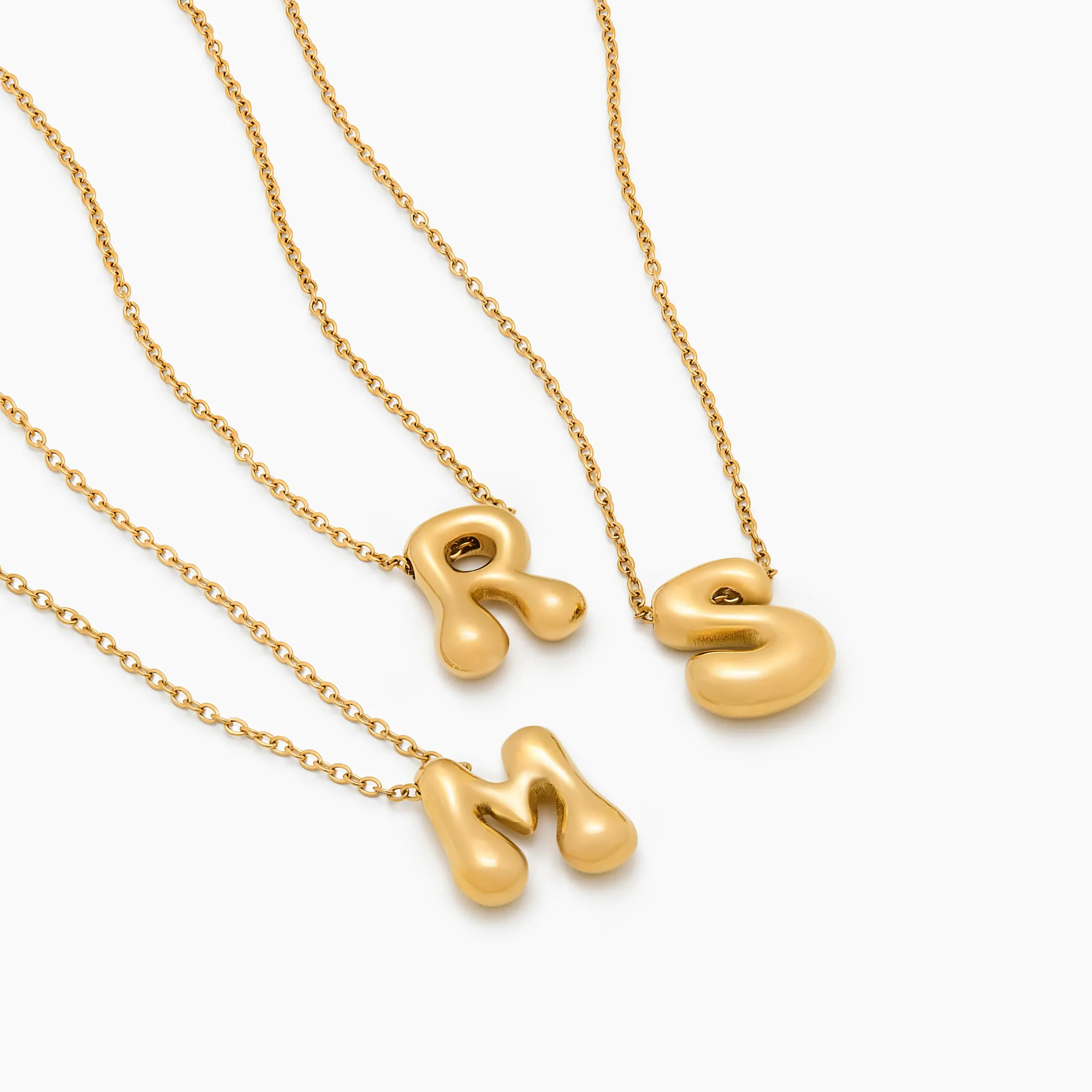 Bubble Statement Initial Necklace - Image 7