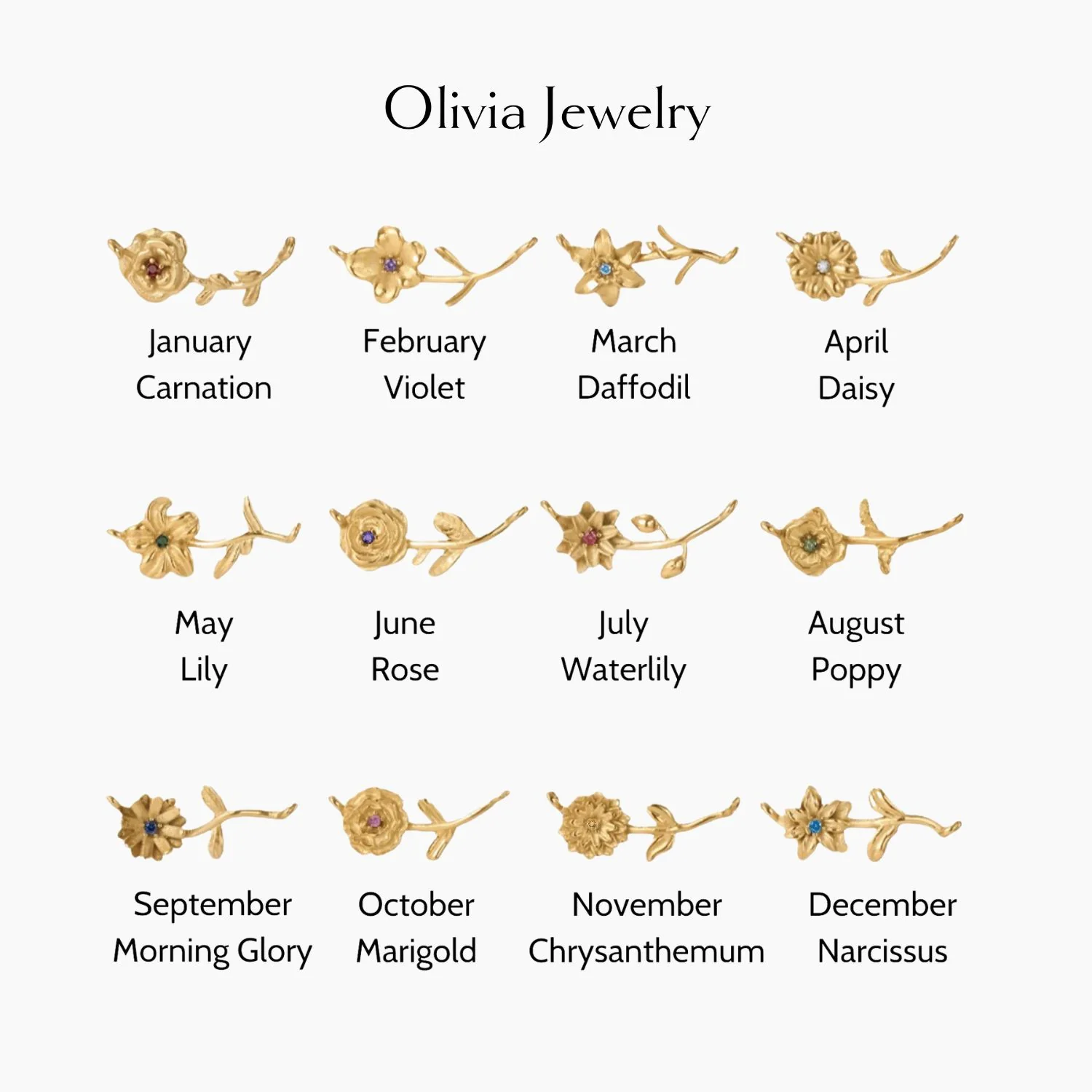 Dainty Birthflower Necklace - Image 9