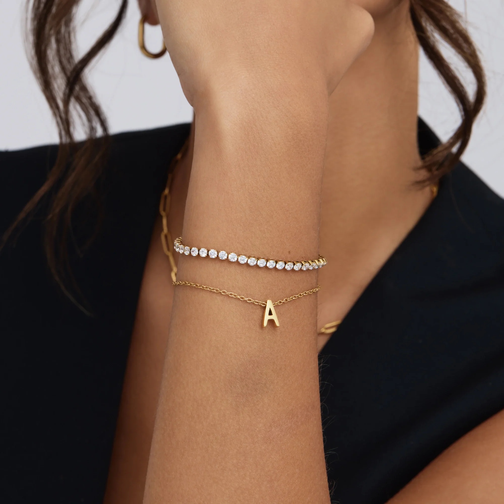 Dainty Initial Charm Bracelet - Image 5