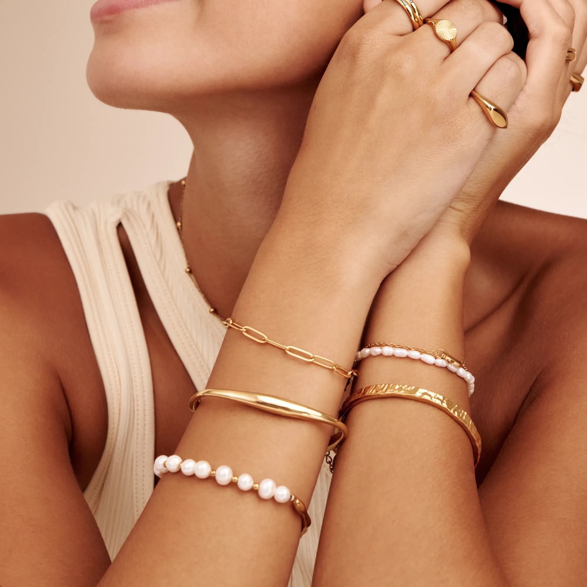 Dune Gold Cuff Bracelet - Image 6