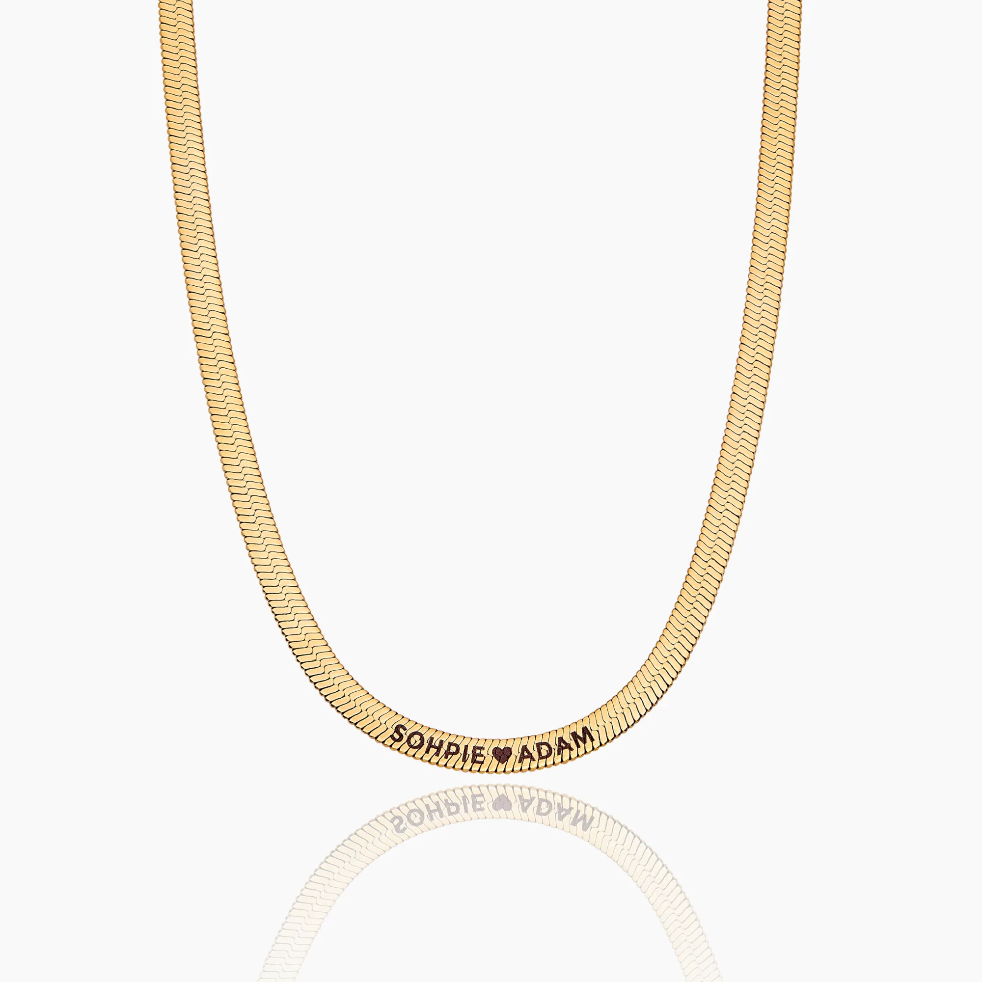 Engraved Herringbone Necklace