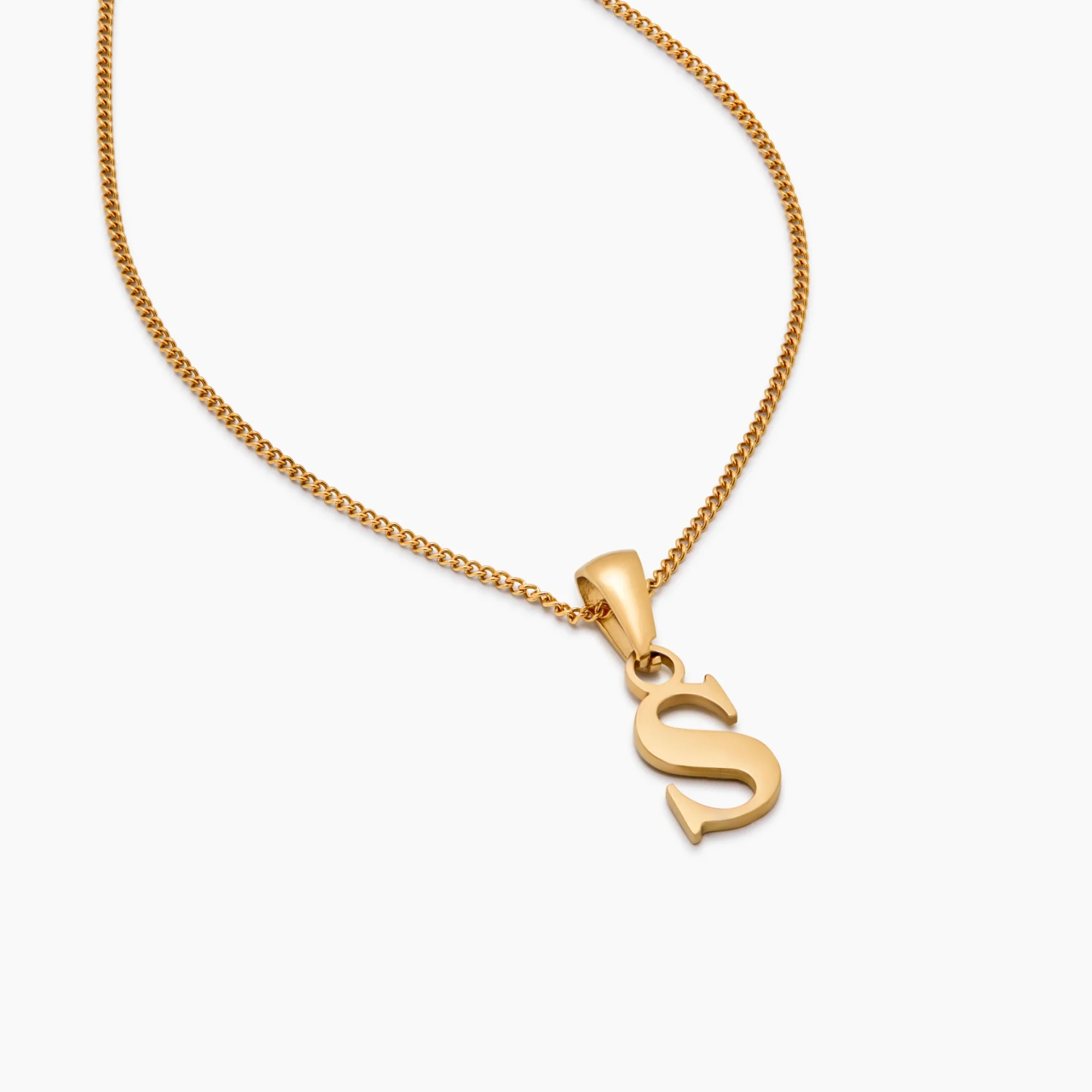 Gold Initial Charm Necklace - Image 5