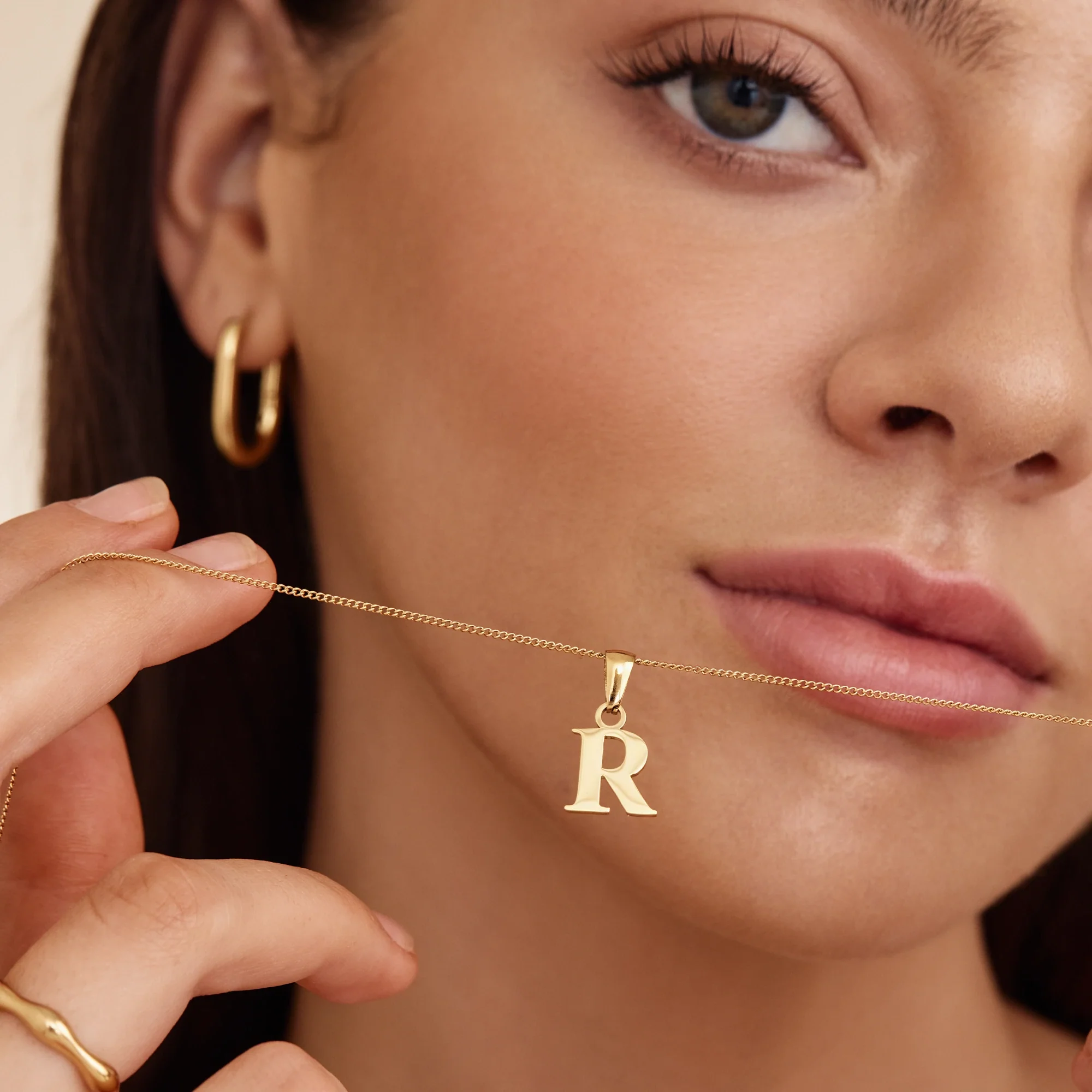 Gold Initial Charm Necklace - Image 6