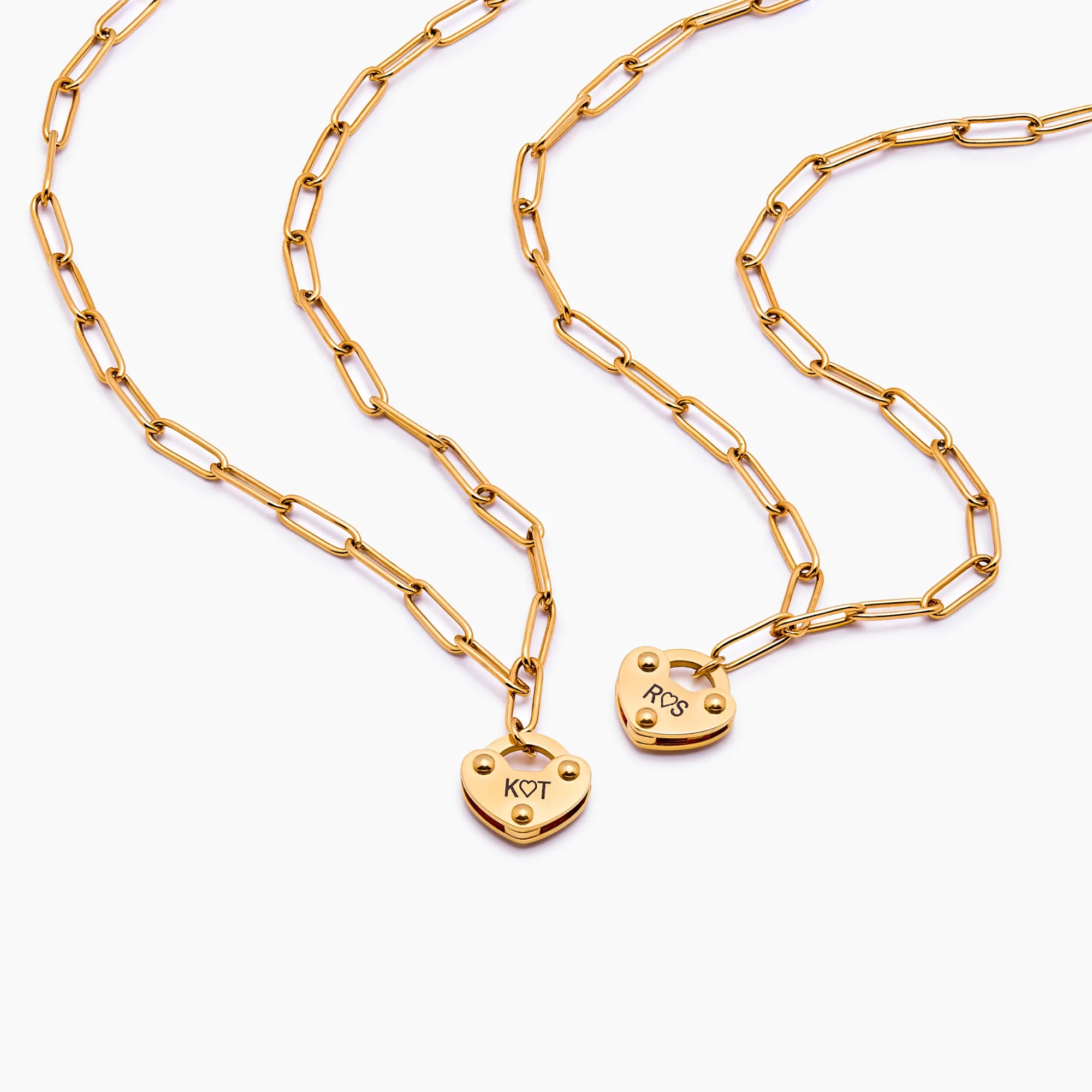 Heart Lock Initial Necklace - Image 3
