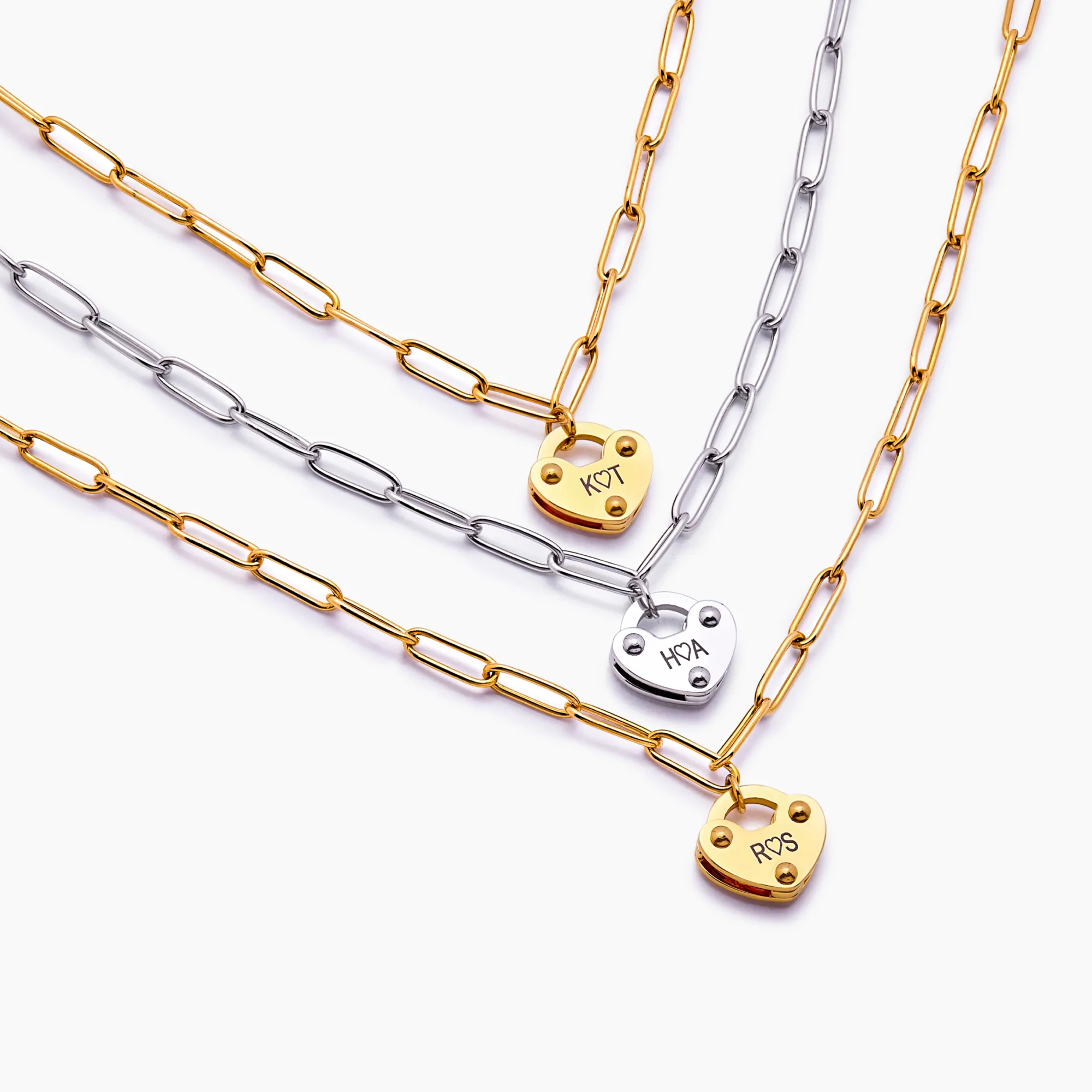 Heart Lock Initial Necklace - Image 7