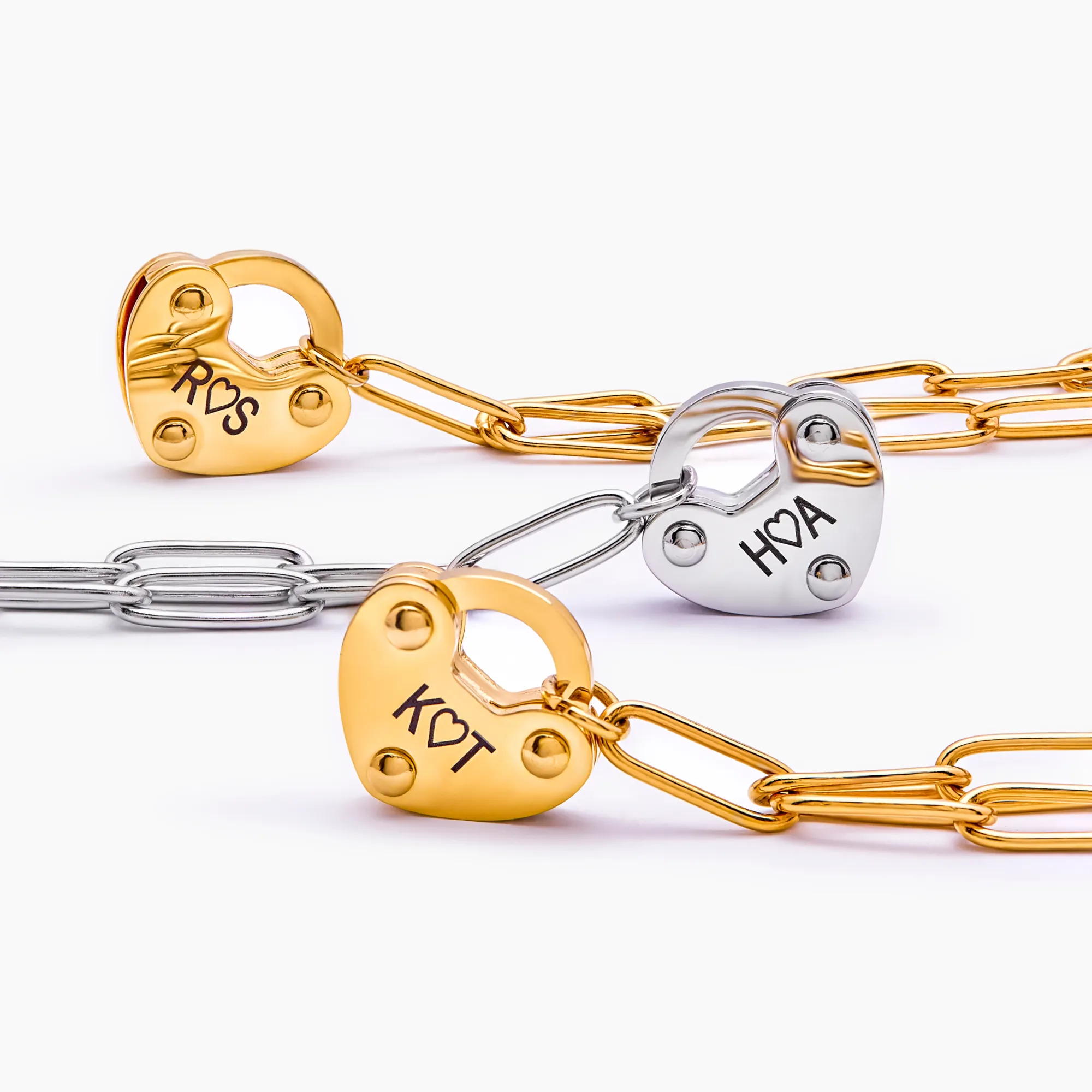 Heart Lock Initial Necklace - Image 8