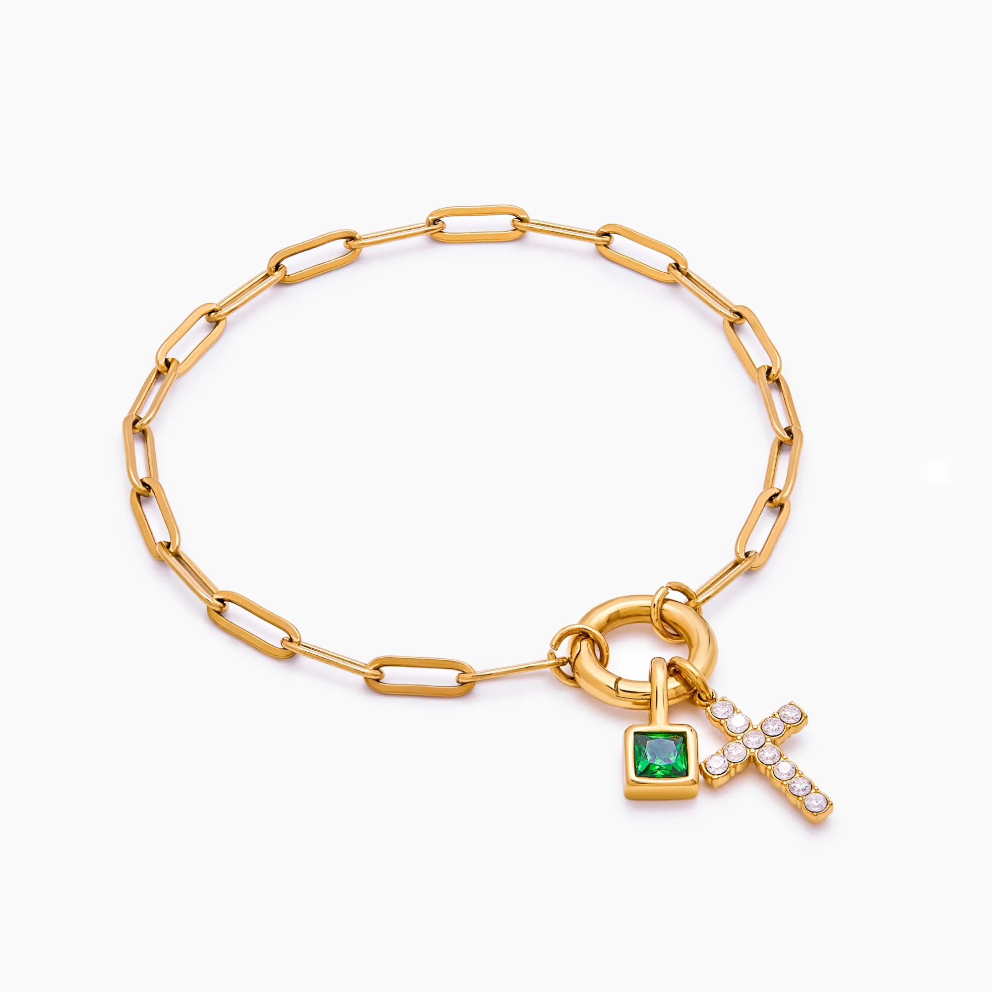 Paperclip Cross Charm Bracelet - Image 3