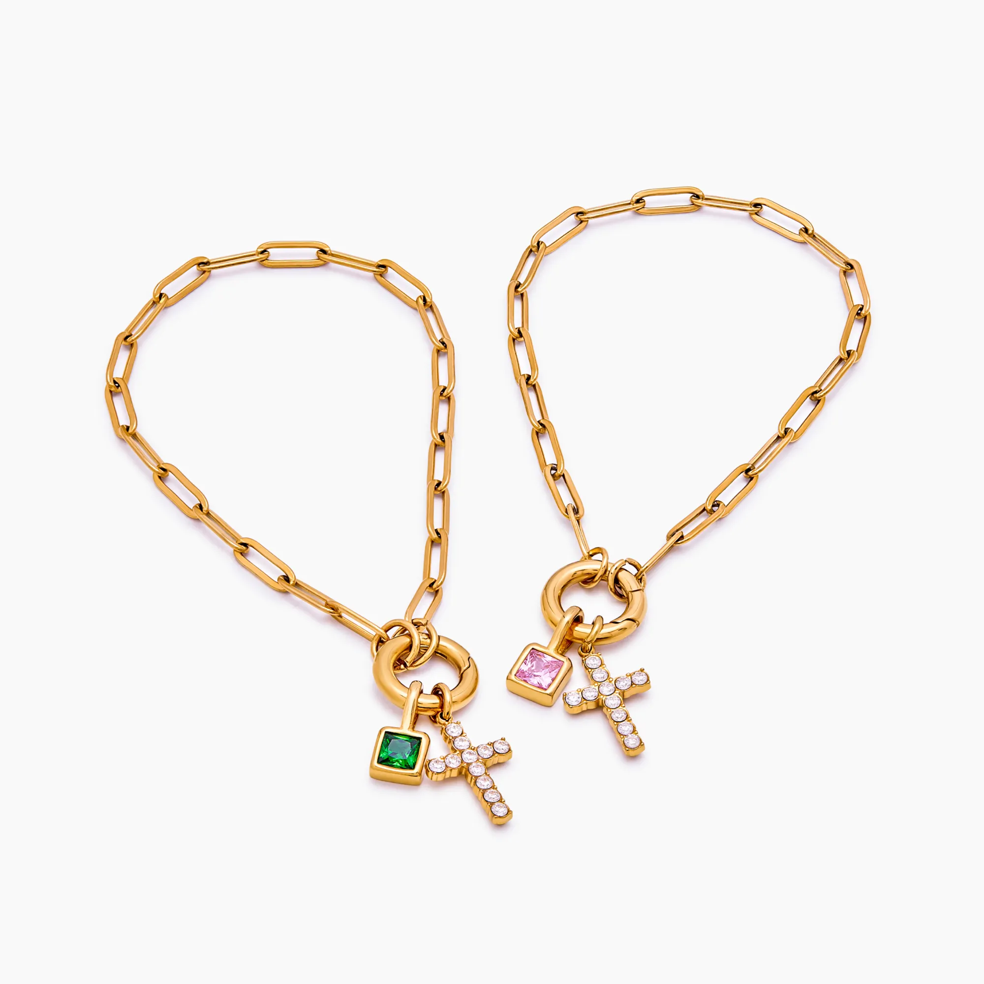 Paperclip Cross Charm Bracelet - Image 5