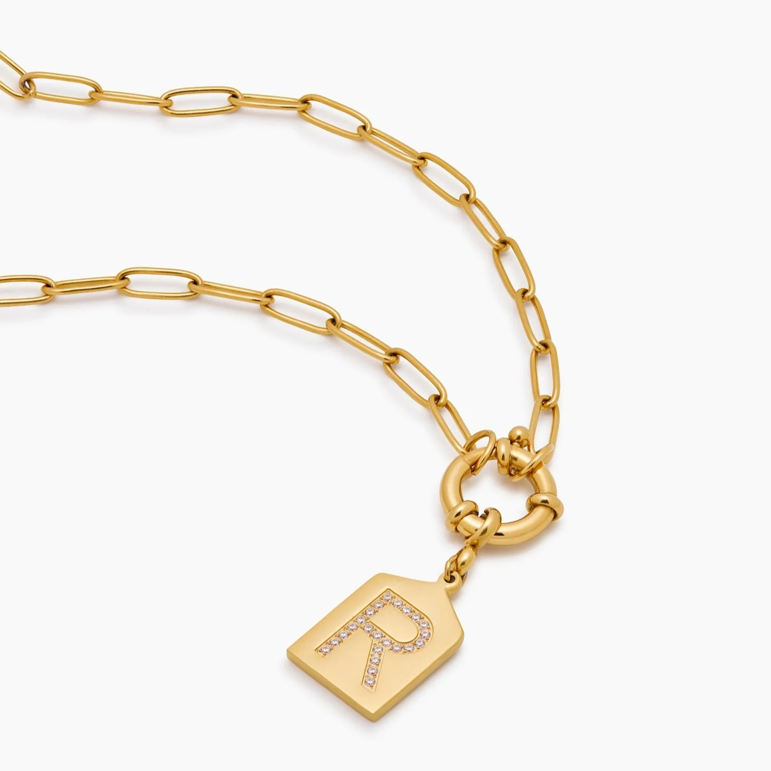 Pavè Initial Pendant Necklace - Image 4