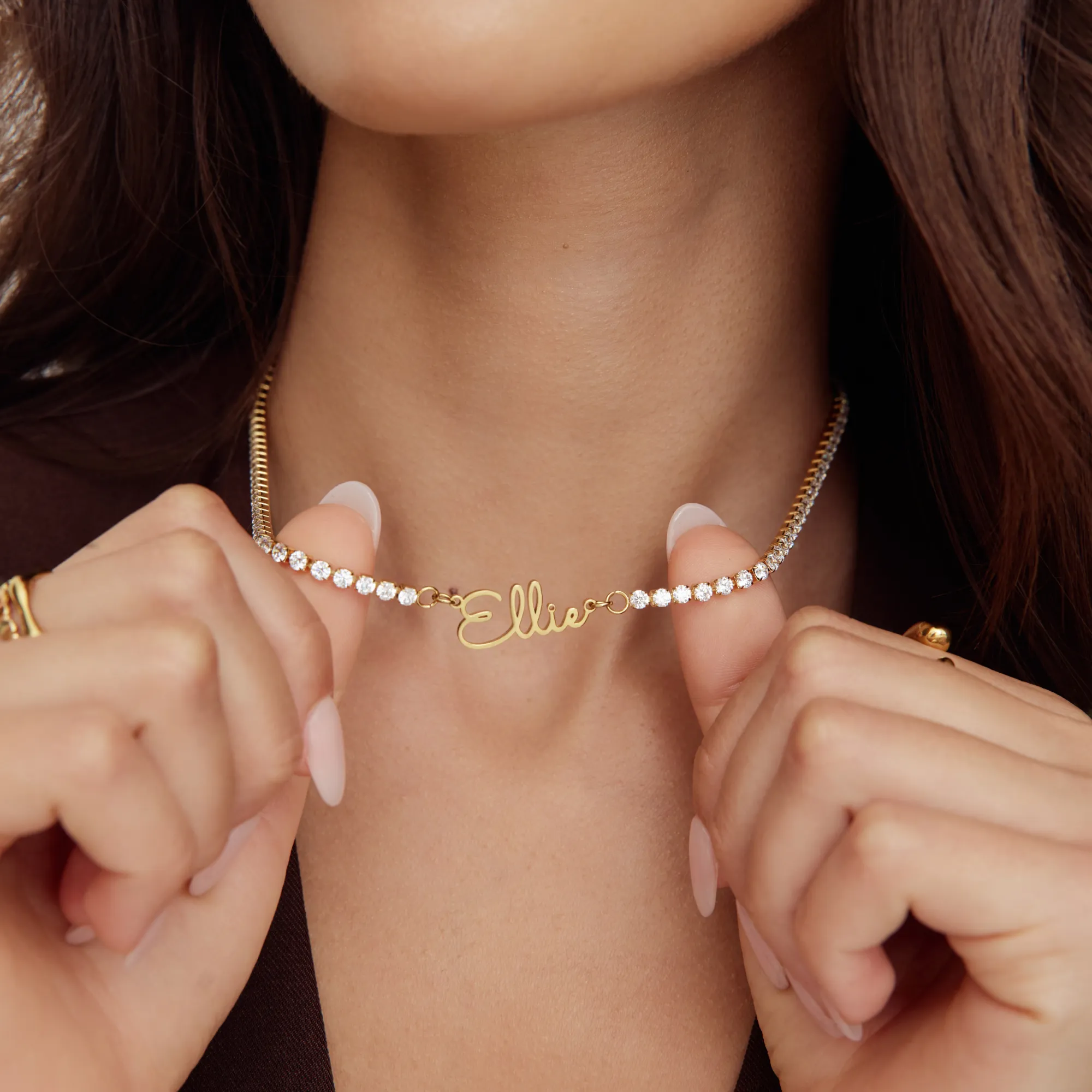 Signature Name Tennis Necklace - Image 2