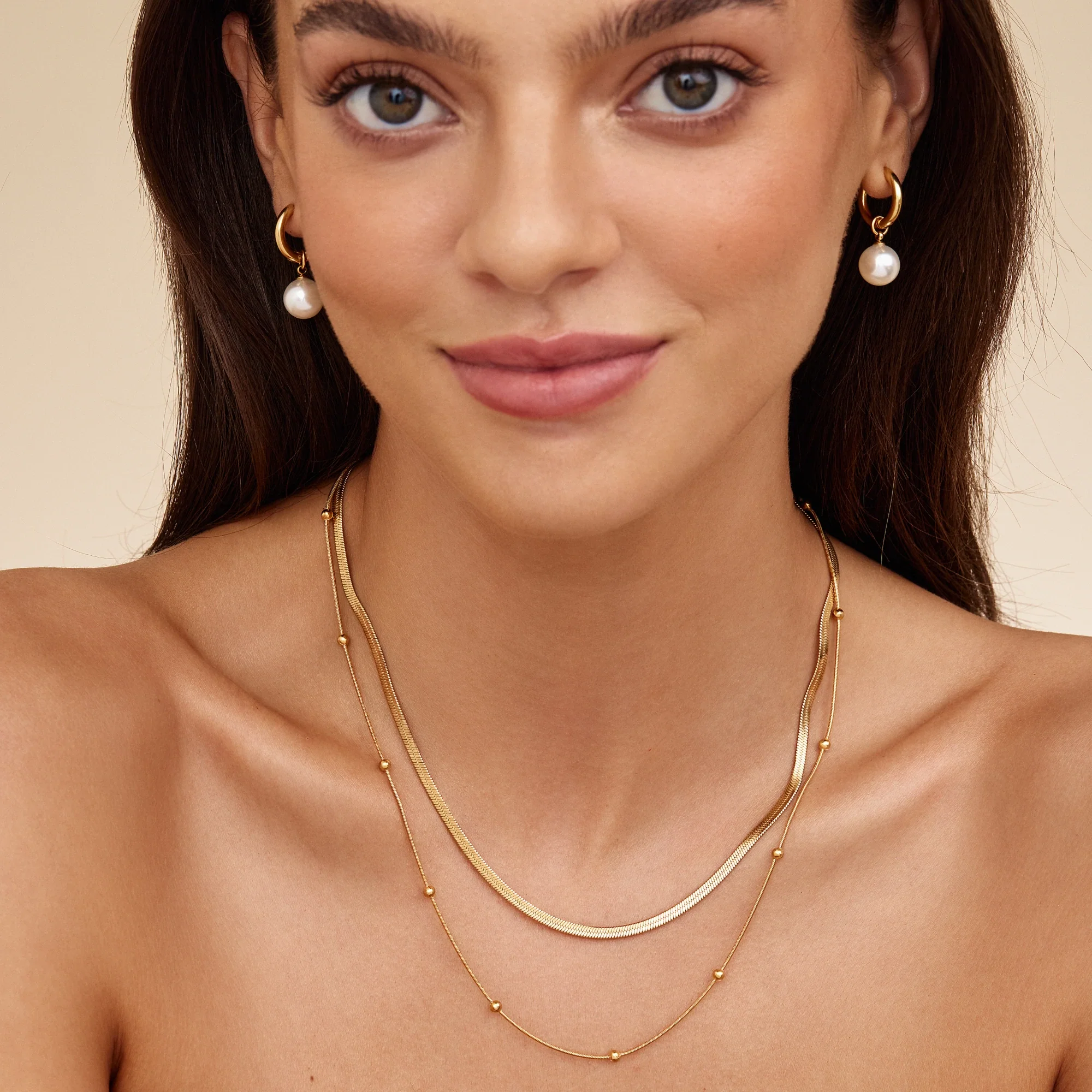 Snake & Satellite Chain Layered Necklace - Image 2