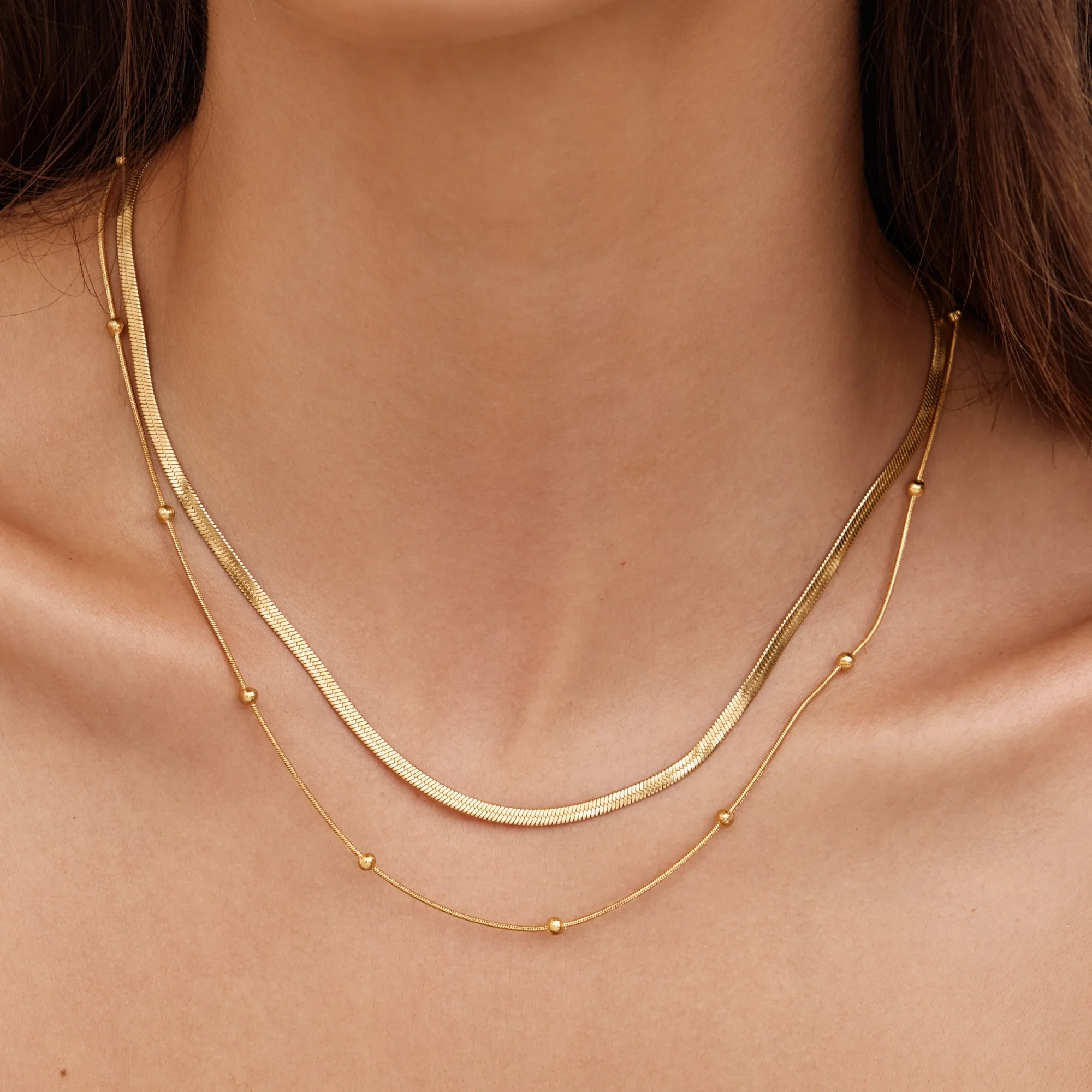 Snake & Satellite Chain Layered Necklace - Image 5