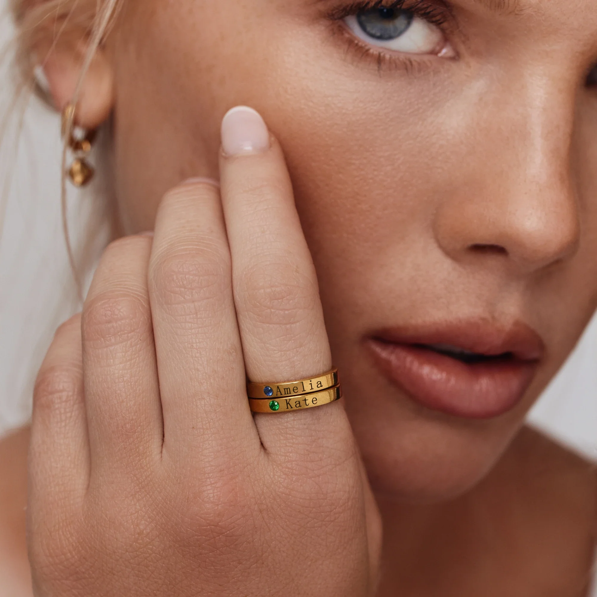 Stackable Birthstone Name Ring - Image 2
