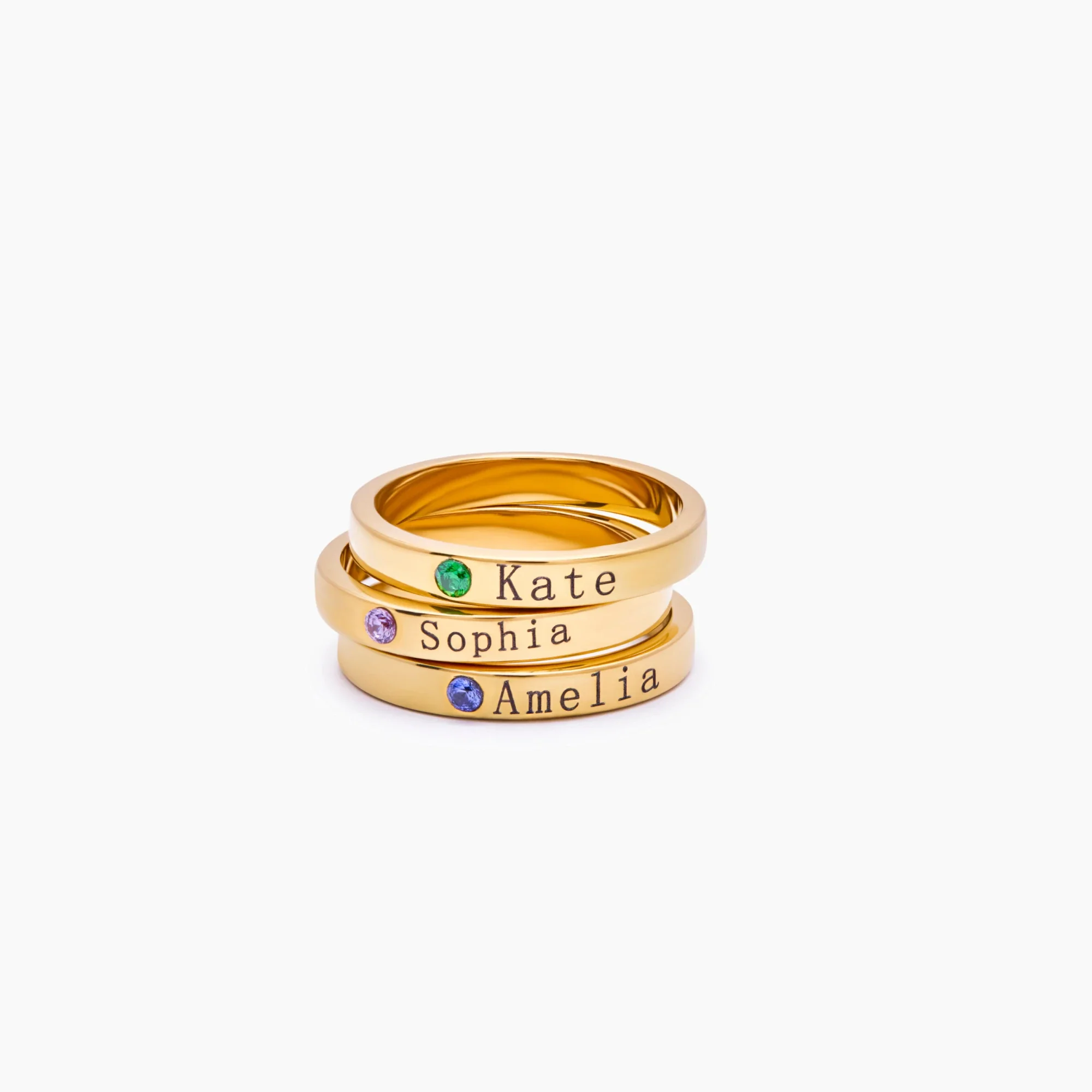 Stackable Birthstone Name Ring - Image 5