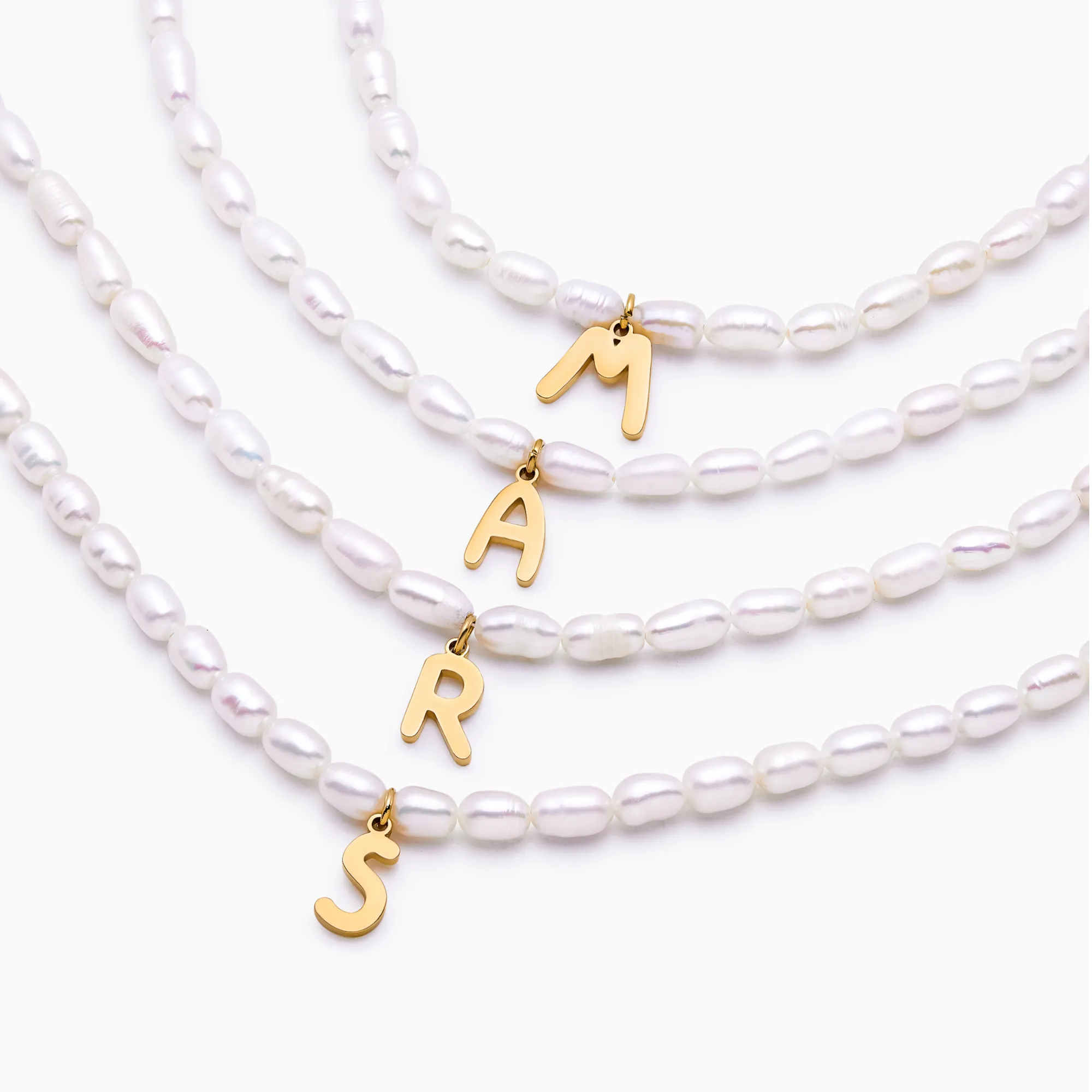 Statement Initial Pearl Necklace - Image 10