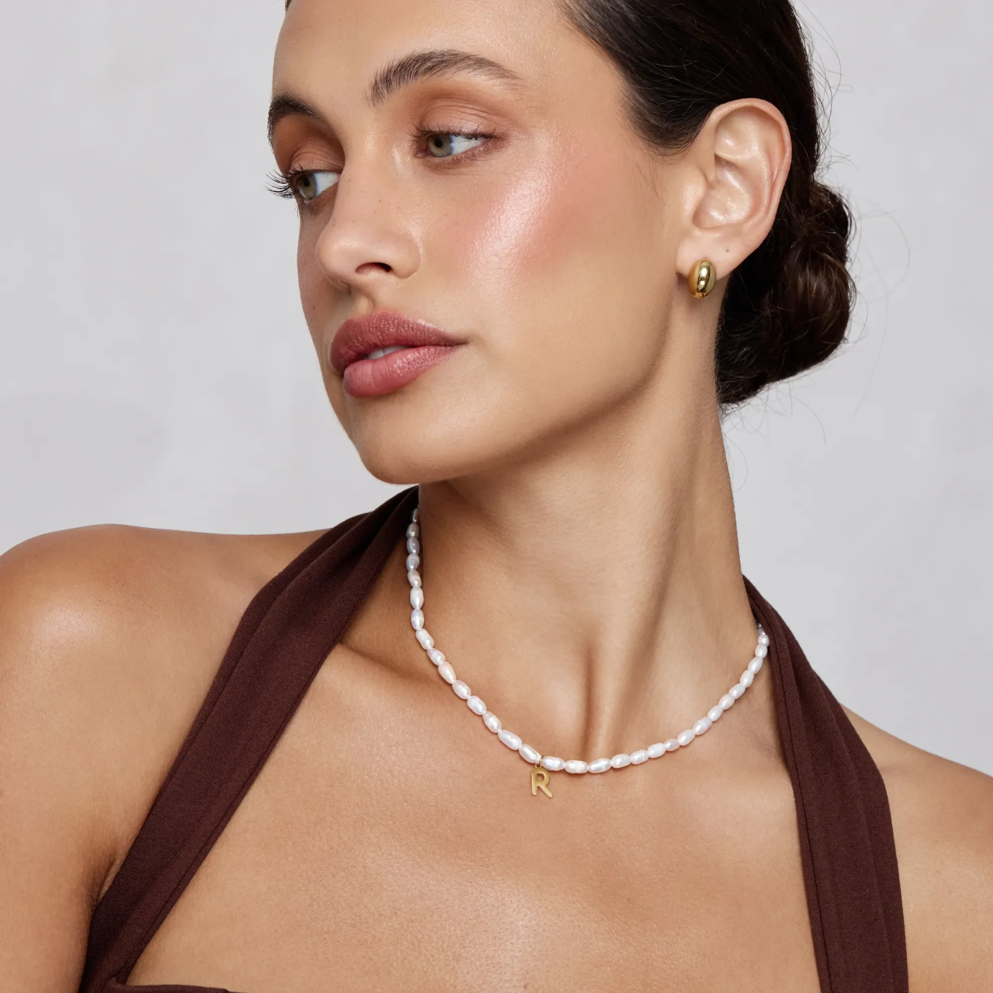 Statement Initial Pearl Necklace - Image 3