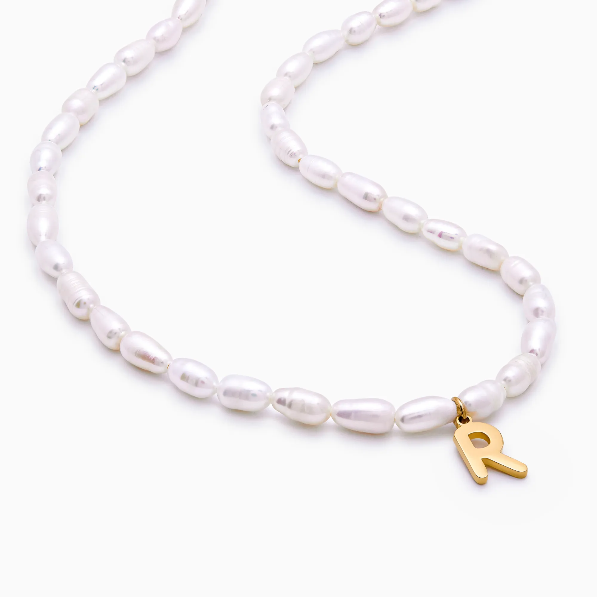 Statement Initial Pearl Necklace - Image 4