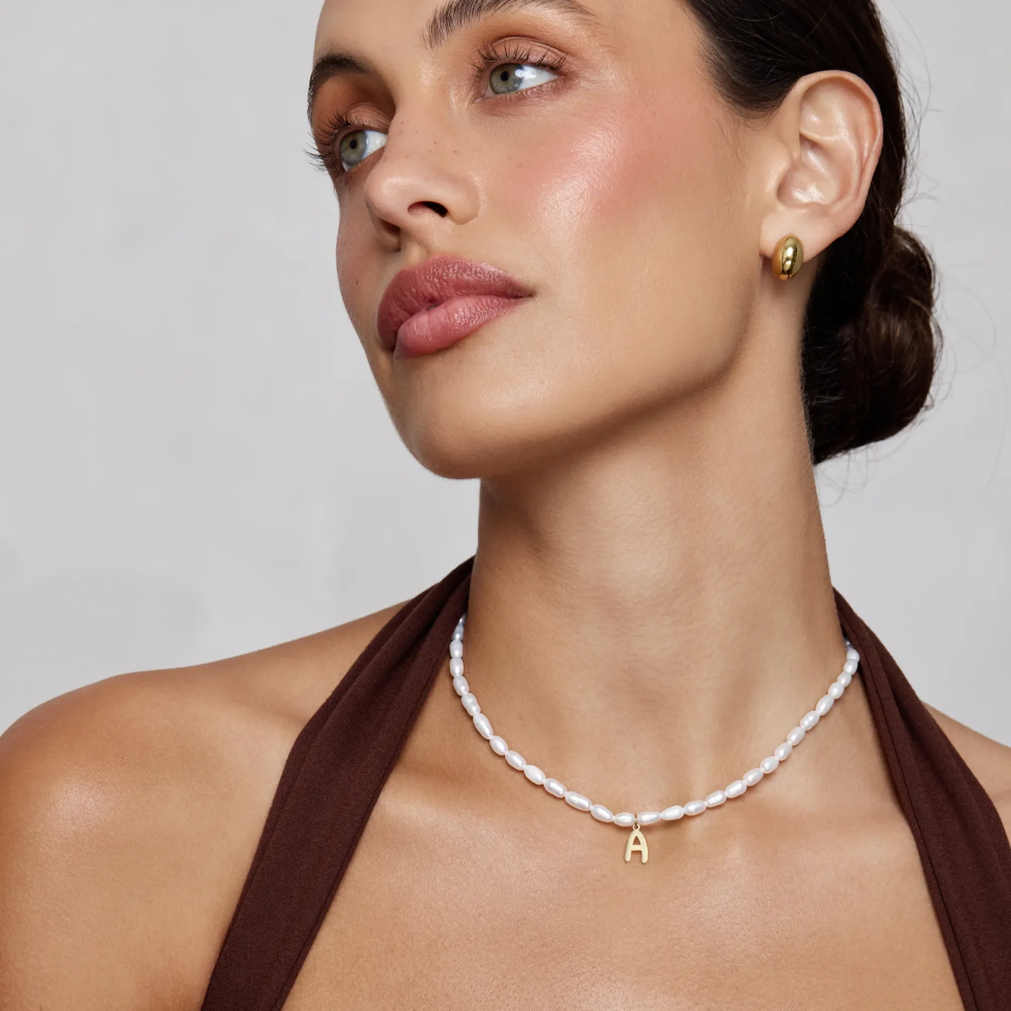 Statement Initial Pearl Necklace - Image 8